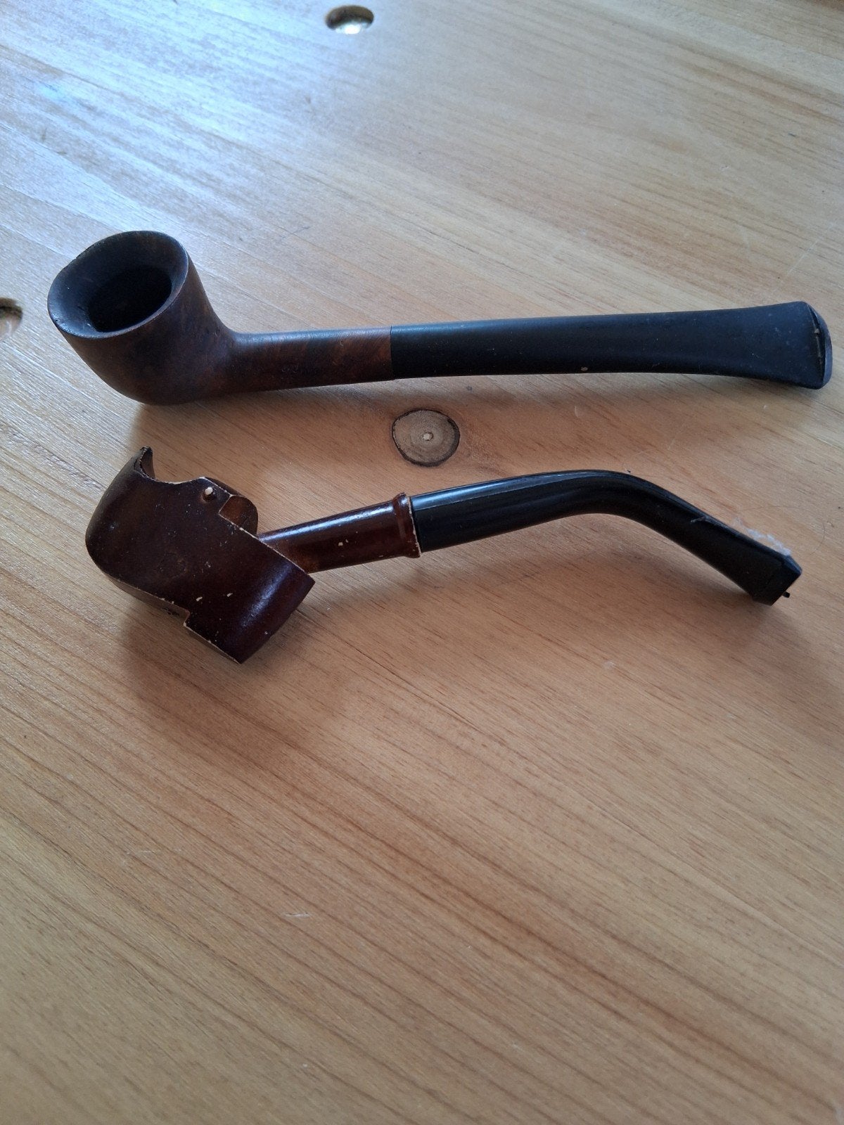 Twee vintage tabakspijpen, Verzamelen, Ophalen, Gebruikt, (Water)pijp