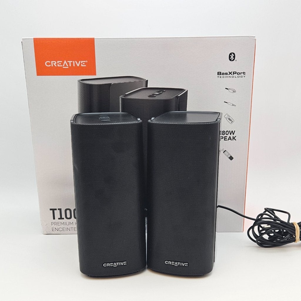 Creative T100 Desktop Speakers Compleet in Nette Staat, Computers en Software, Pc speakers, Inficon, Gebruikt, Support@inficon.com