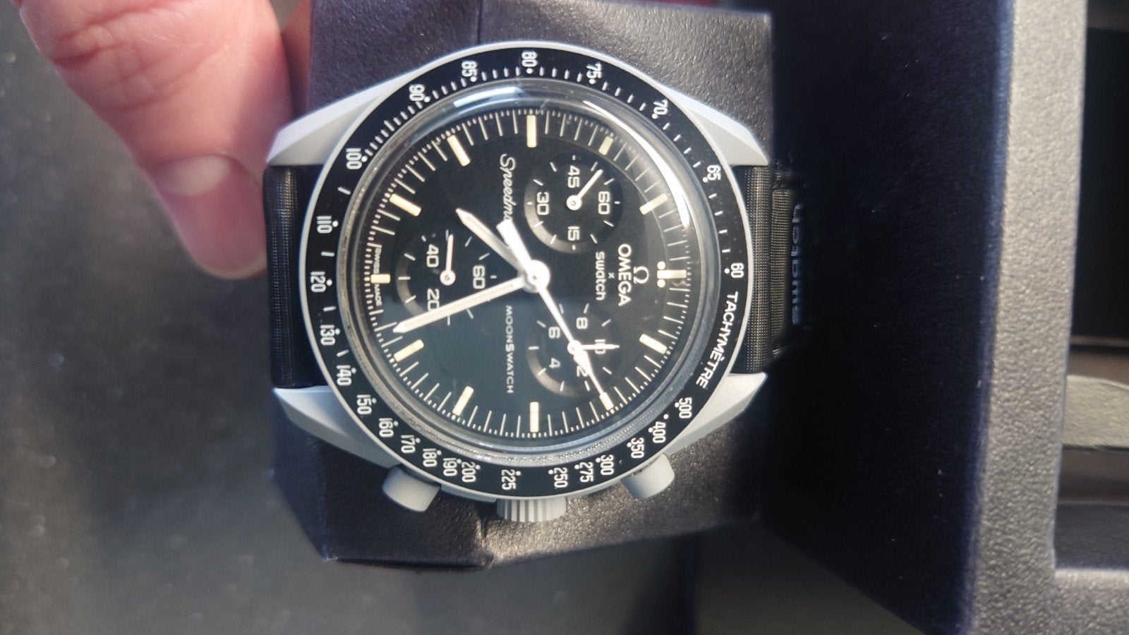 Swatch Omega Moonswatch Mission to the Moon, Kunststof, Polshorloge, Ophalen of Verzenden, Zo goed als nieuw
