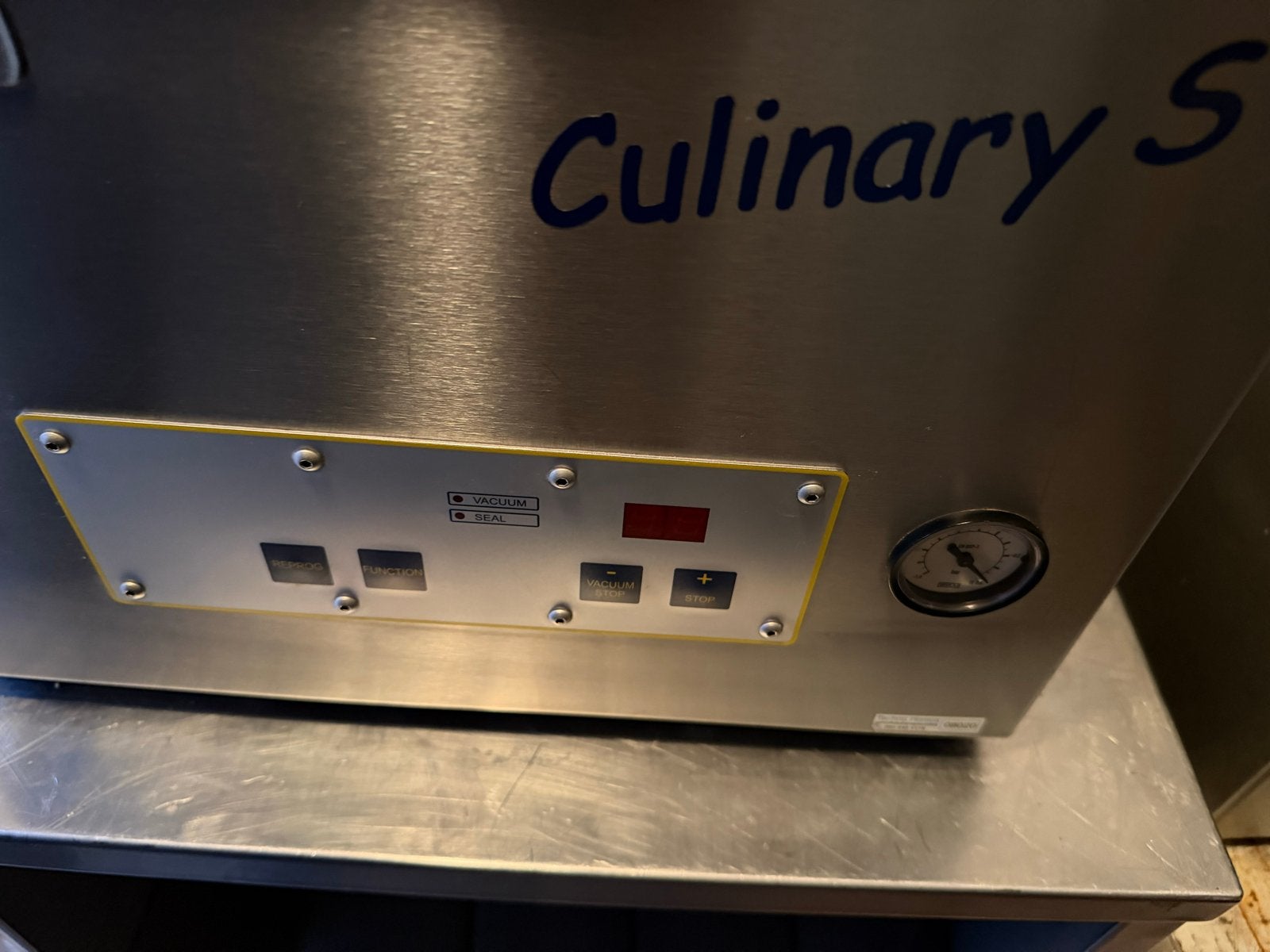 Culinary Vacumeermachine RVS, 35cm Sealbalk, Bolle Deksel, Ophalen, Gebruikt