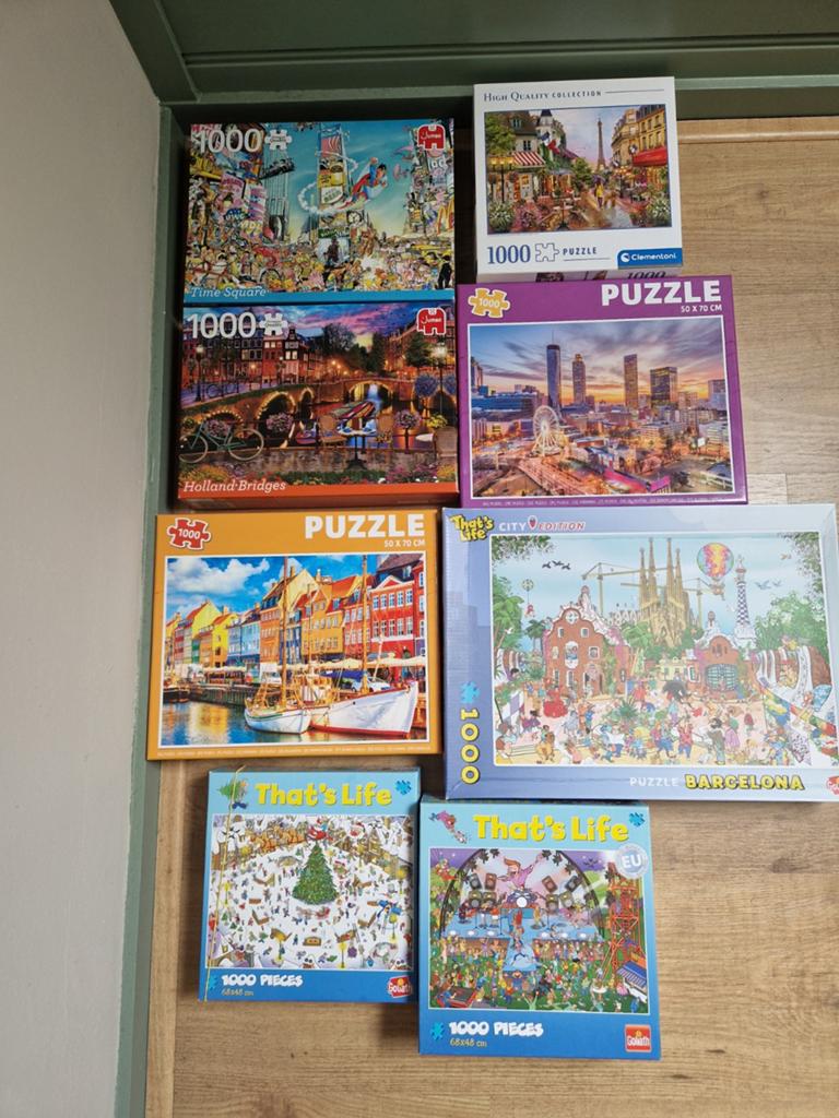 Veel puzzels te koop, Ophalen, 500 t/m 1500 stukjes, Zo goed als nieuw