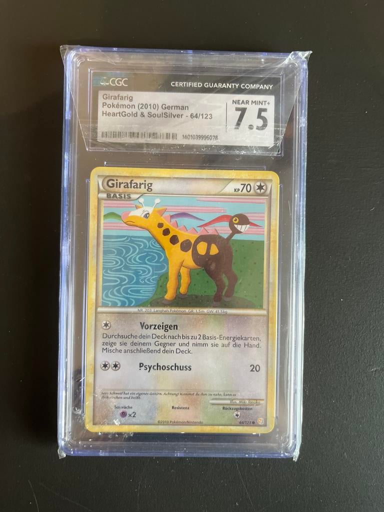 CGC Graded Girafarig Pokémon Kaart (2010), Ophalen of Verzenden, Zo goed als nieuw, Losse kaart