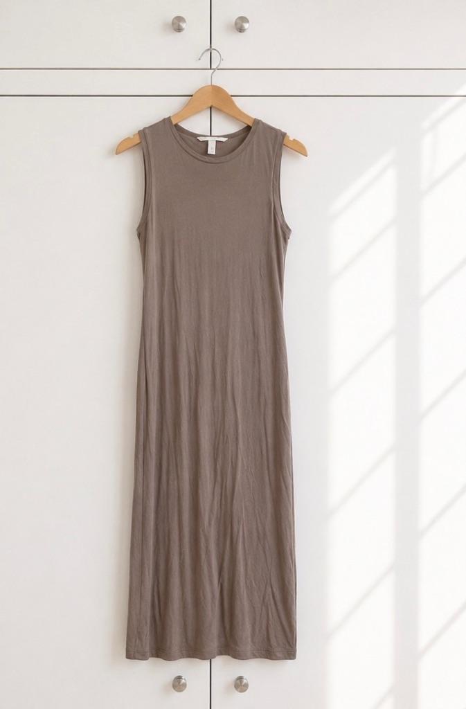 H&M hemd jurk midi beige maat S nieuw, H&M, Beige, Nieuw, Ophalen of Verzenden