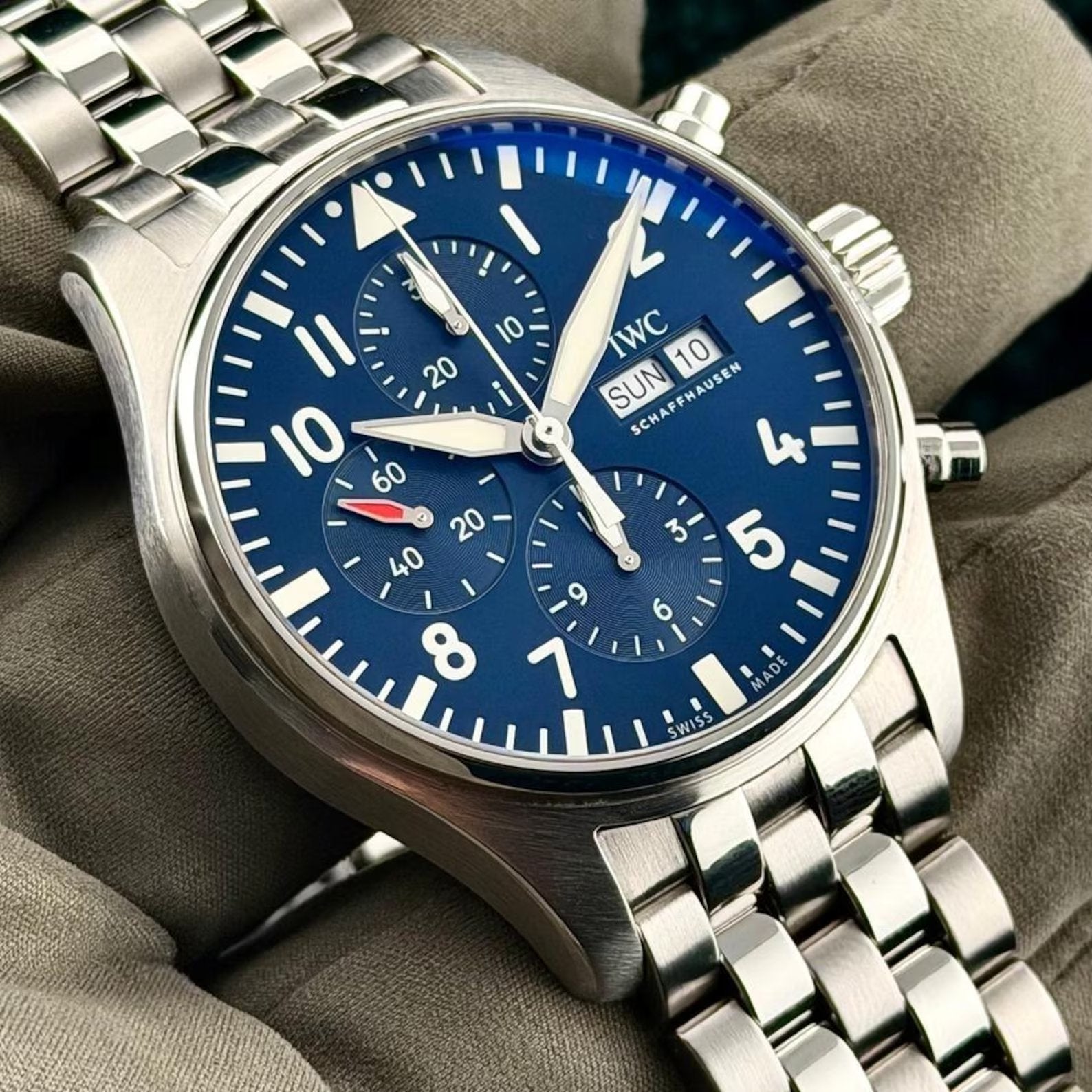 IWC Pilot Chronograph, 43mm, Le Petite Prince, zgan!, Overige merken, Staal, Staal, Ophalen of Verzenden