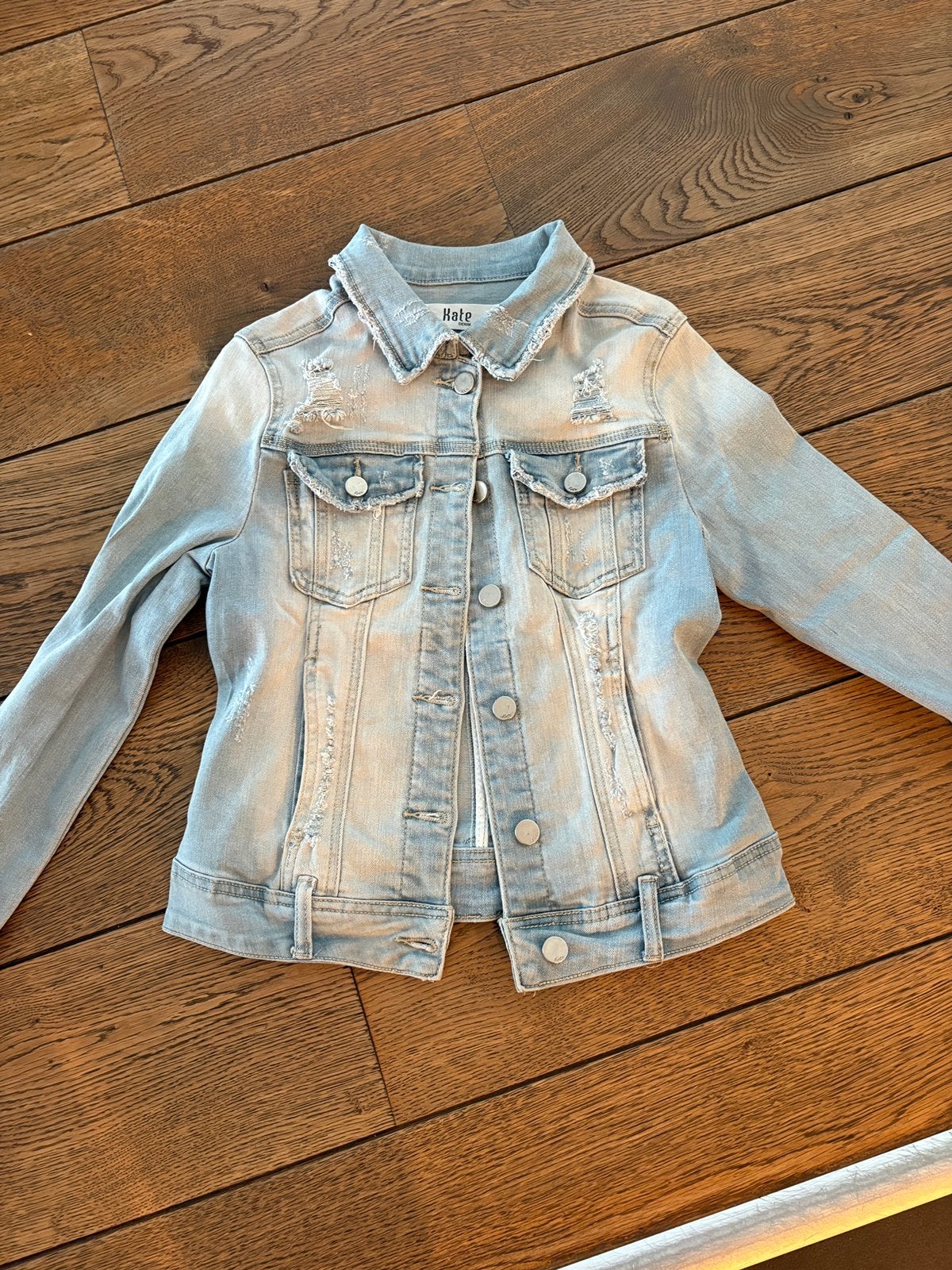 Stoere spijkerjas met lichte wassing, maat S, Ophalen of Verzenden, Zo goed als nieuw, Maat 36 (S), Blauw