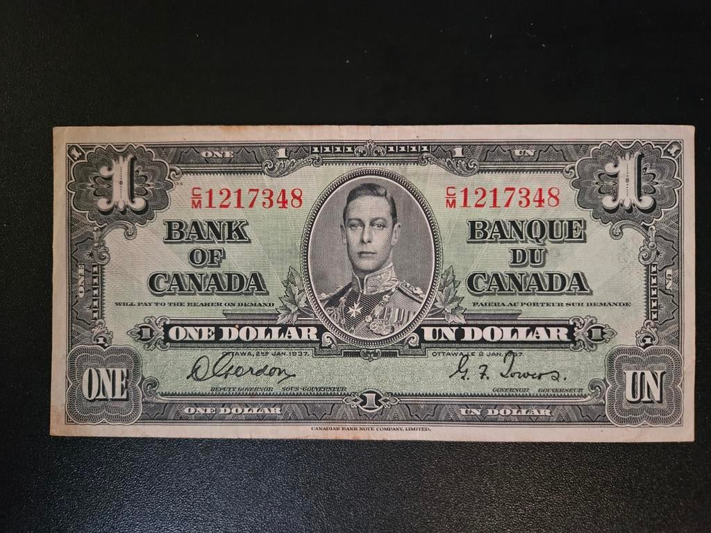 Canada pick 58d 1937 King George VI, Ophalen of Verzenden, Noord-Amerika, Los biljet
