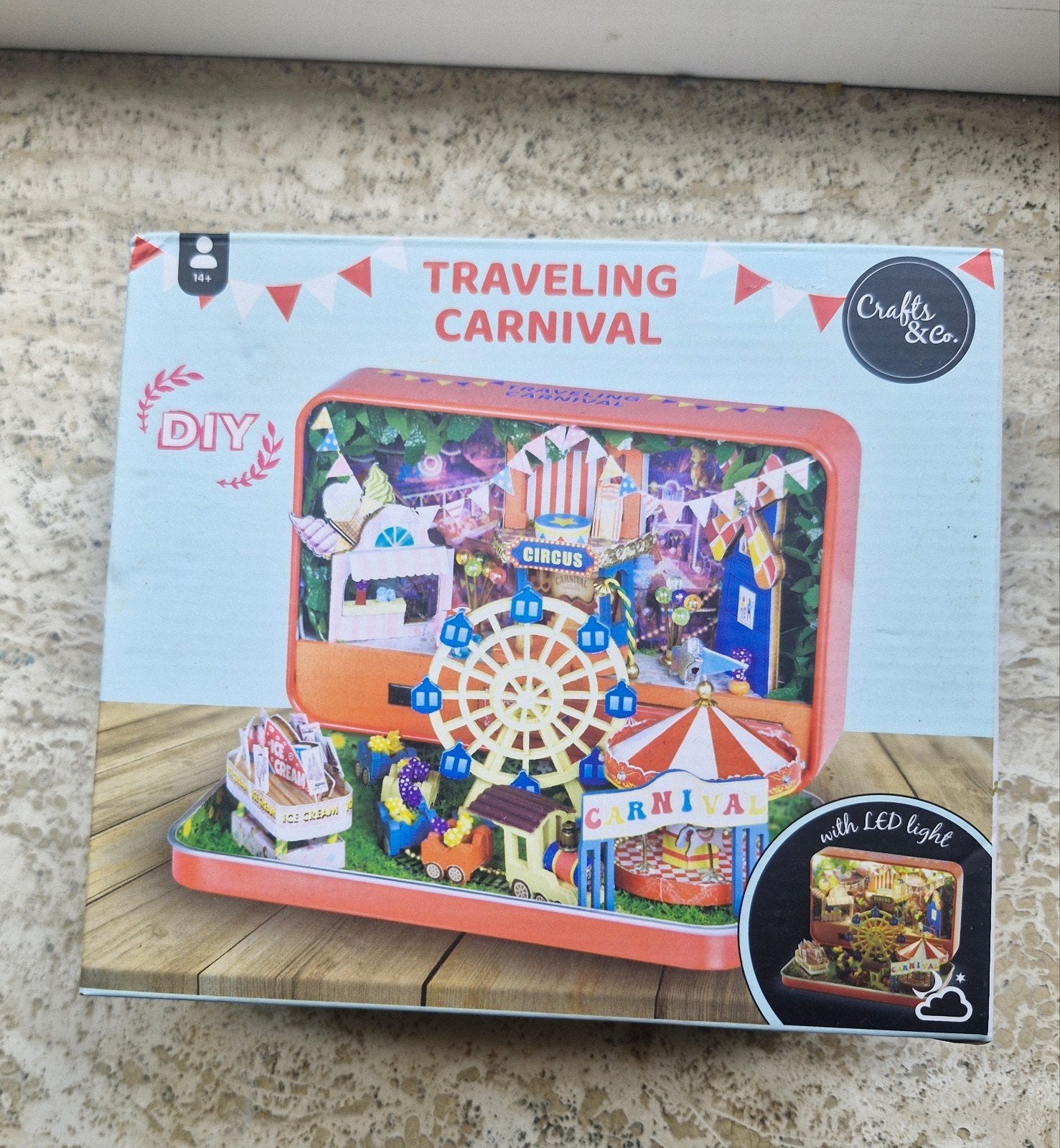 DIY Miniatuur Kermis Knutselset met LED Licht, Overige thema's, Nieuw, Meerkleurig, Educatief