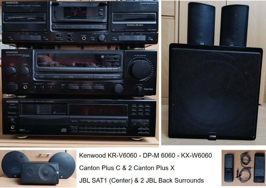 thuisbioscoopset met Dolby Surround Sound Kenwood-Canton-JBL, Audio, Tv en Foto, Gebruikt, 60 tot 120 watt, Ophalen, Overige merken