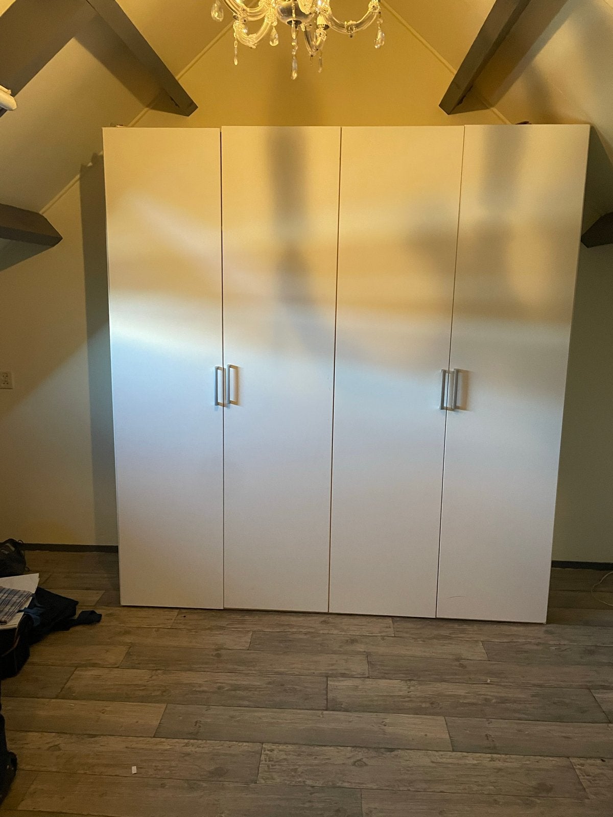 Witte kledingkast met hang- en legruimte, Huis en Inrichting, Kasten | Kledingkasten, Gebruikt, Ophalen of Verzenden, 150 tot 200 cm