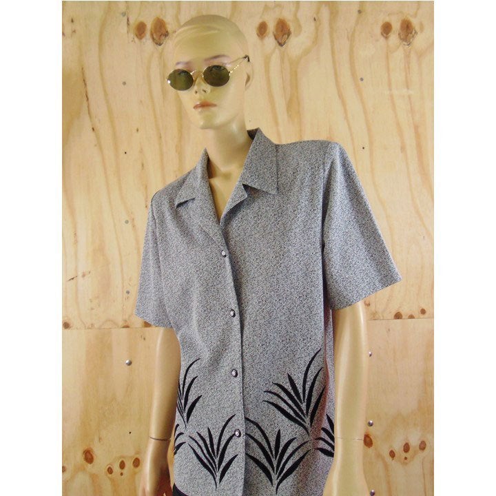 Vintage 90s grijs gemêleerde blouse maat M, Maat 38/40 (M), Verzenden, Zo goed als nieuw, Vintage