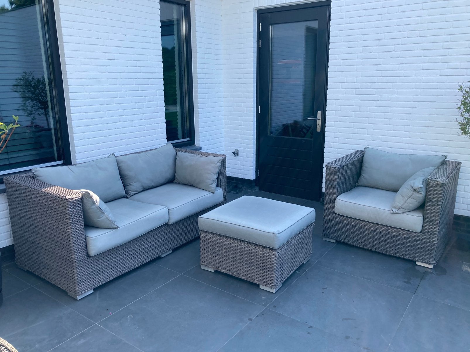 Brampton wicker tuinset €75, Ophalen, Kunststof, 3 zitplaatsen, Loungeset