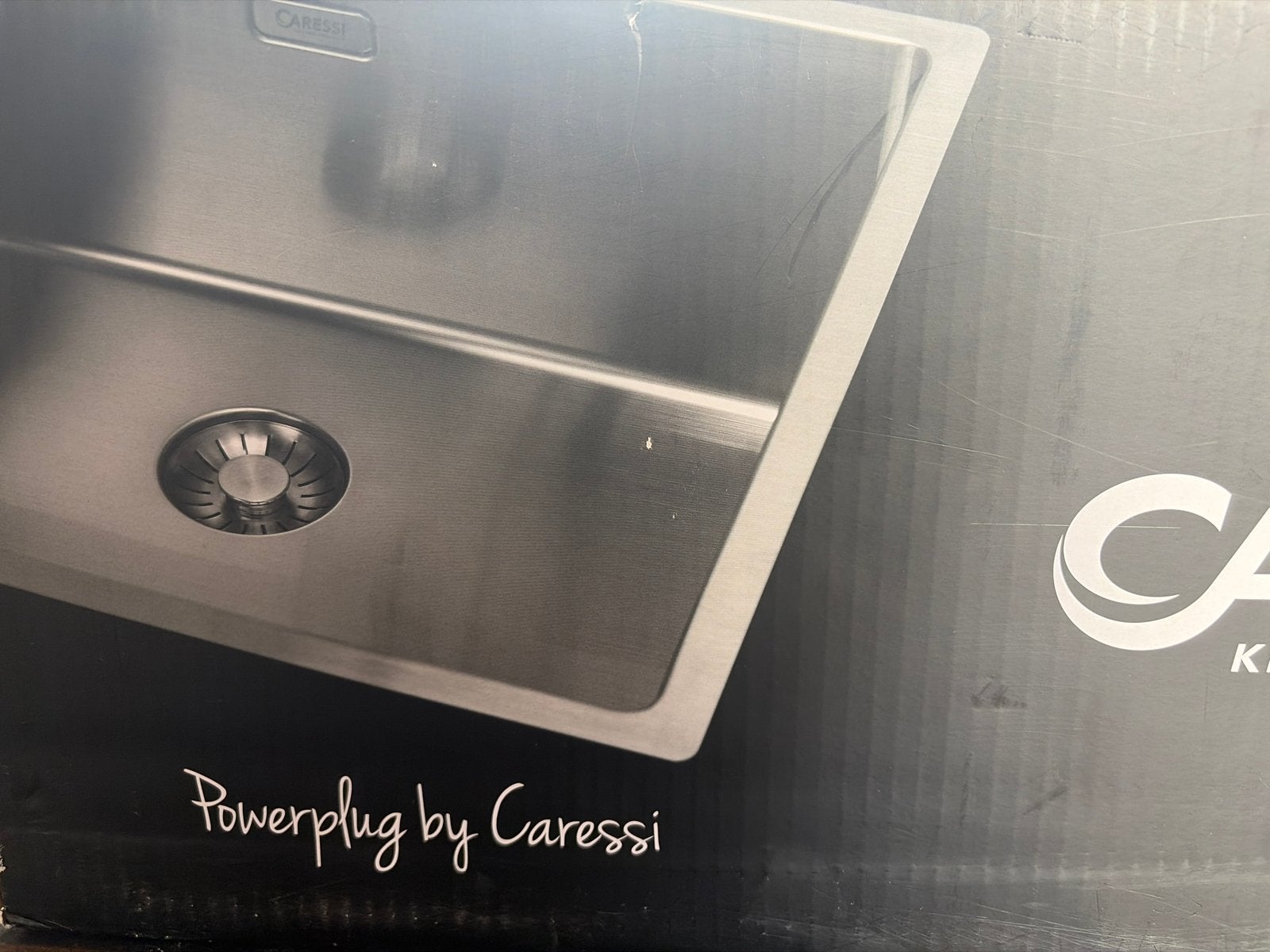 Caressi Powerplug spoelbak - Nieuw, geborsteld aluminium, Ophalen, Overige typen, Metaal, Overige merken