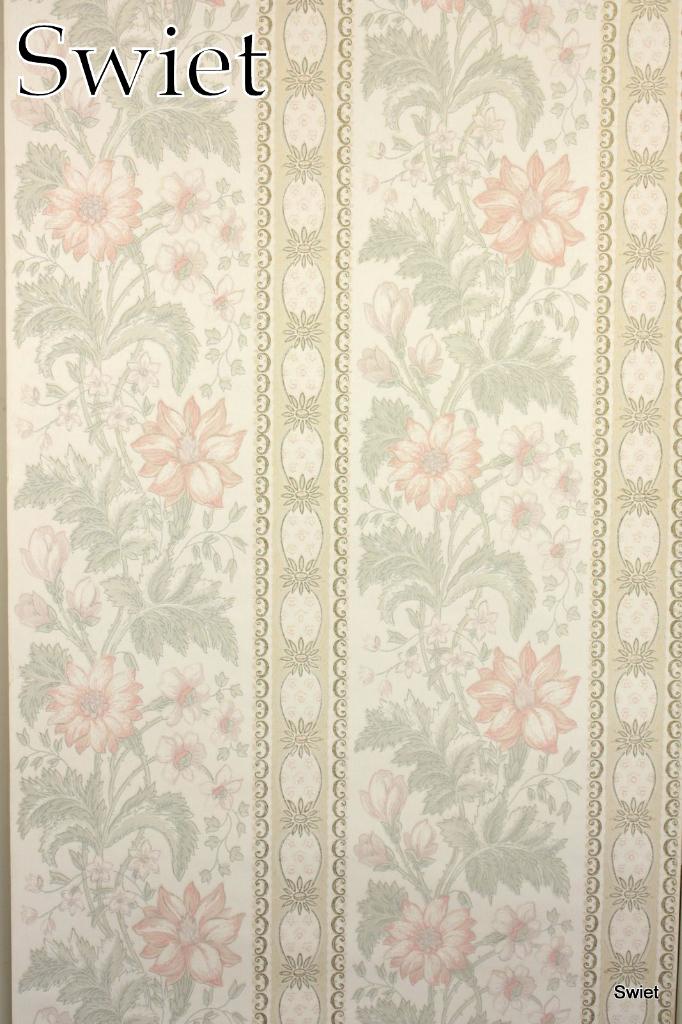 6552 romantisch bloemen vintage wallpaper pastel roze groen, Huis en Inrichting, Ophalen of Verzenden, 50 tot 75 m², Wit