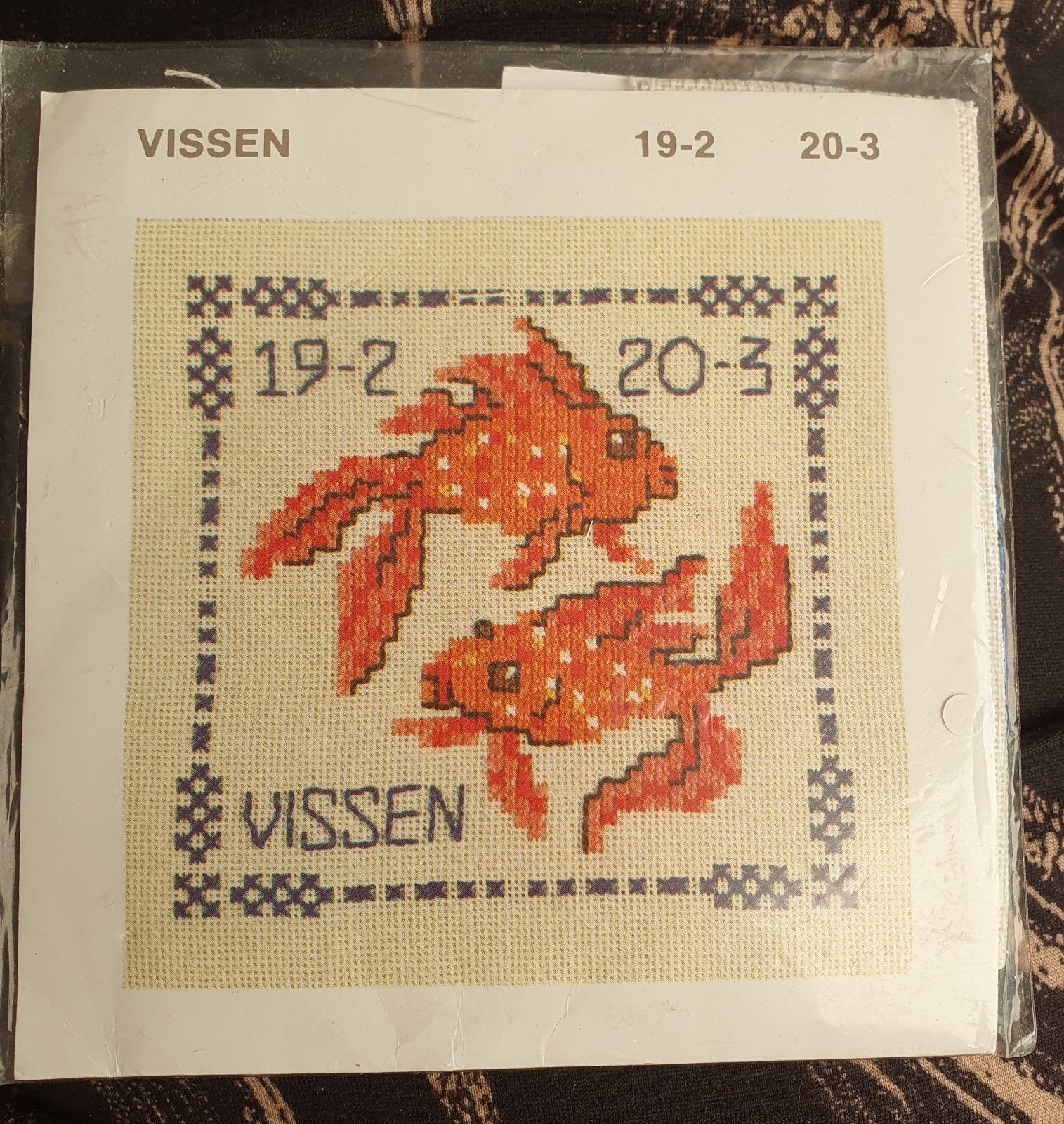 vintage nouvelle sterrenbeeld vissen borduurpakket nieuw, Hobby en Vrije tijd, Borduren en Borduurmachines, Verzenden, Nieuw, Borduurpakket