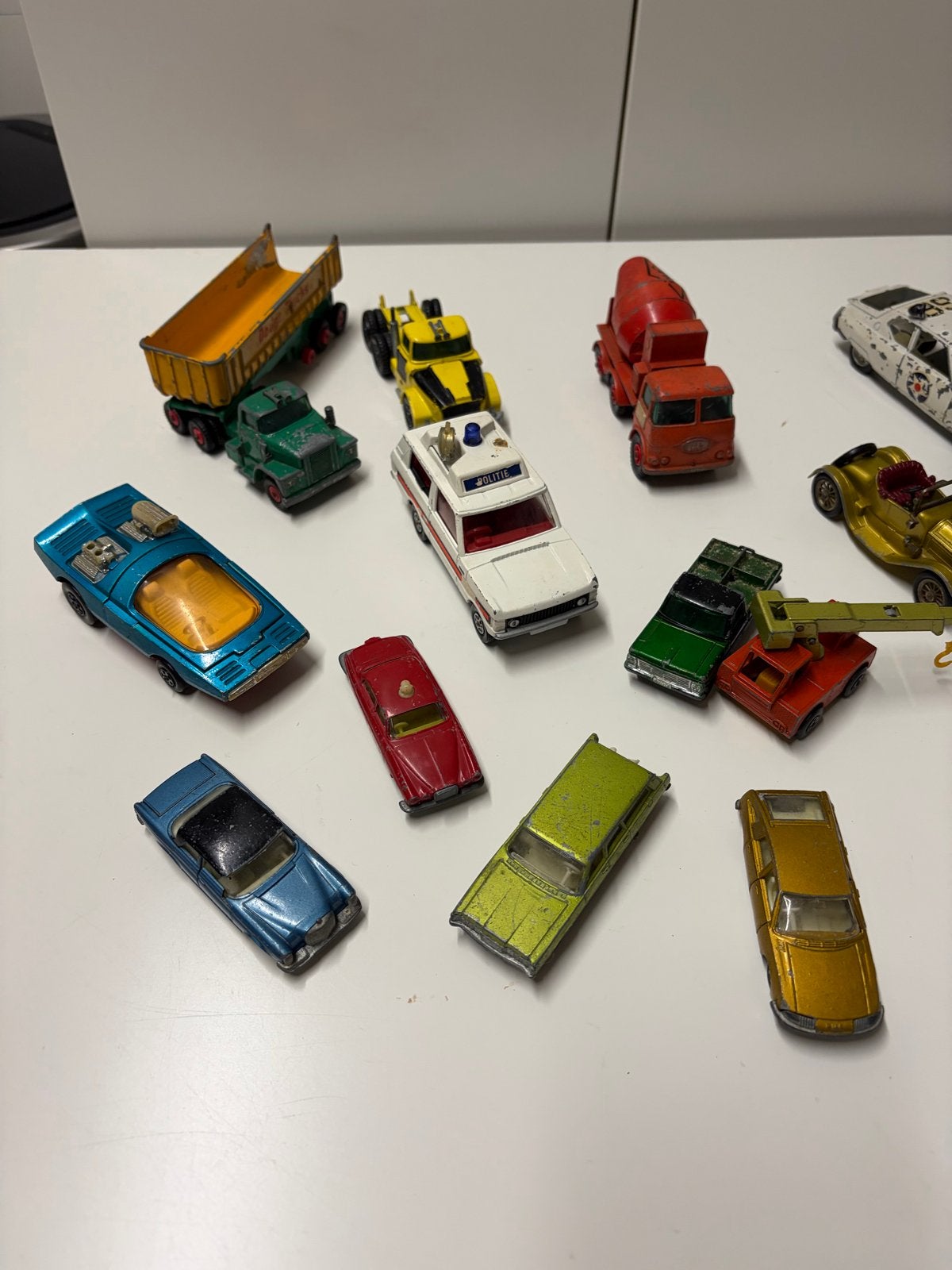 Grote partij vintage speelgoedauto's en vrachtwagens, Ophalen of Verzenden, Gebruikt
