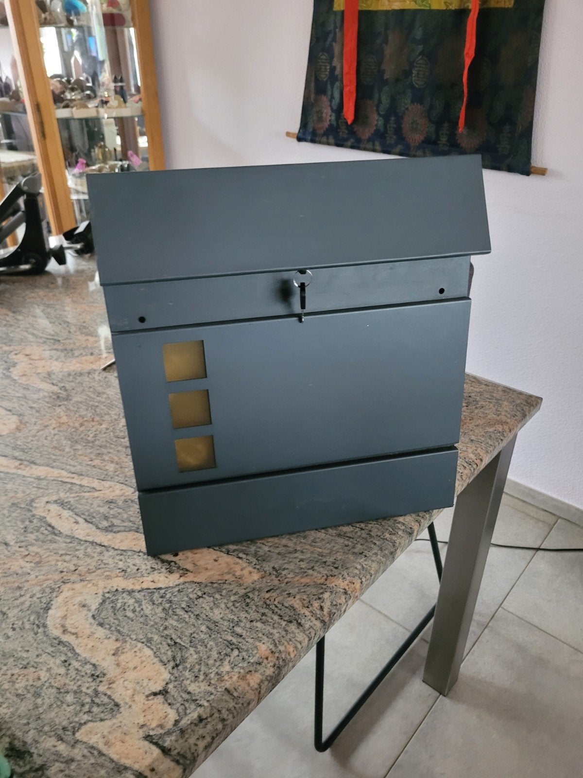 brievenbus zwart/grijs, Ophalen of Verzenden, Metaal of Aluminium, Minder dan 45 cm