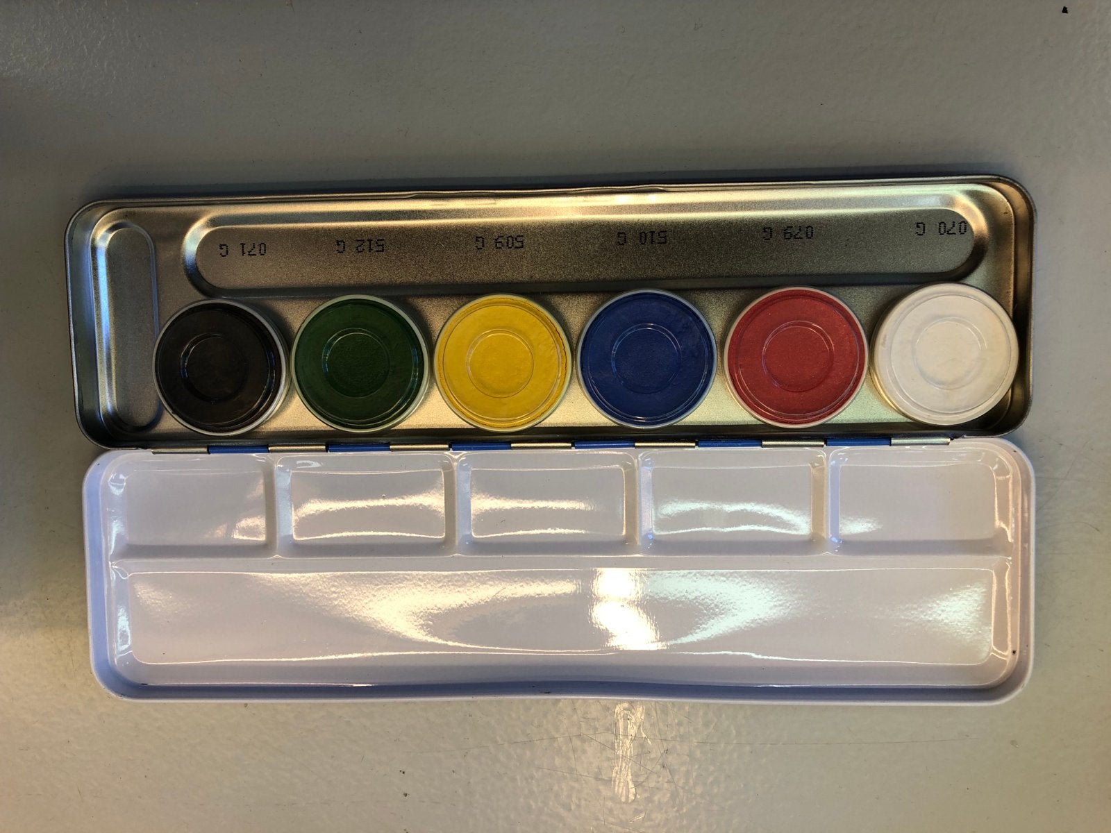 Kryolan Aquacolor Schminkpalet - 6 kleuren, Ophalen, Gebruikt, Waterverf