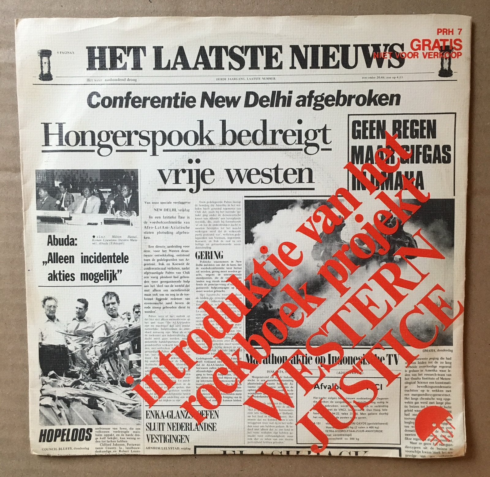 7” WESTERN JUSTICE - Introduktie Van Het Rockboek Projekt, Gebruikt, Verzenden, Overige genres, 7 inch