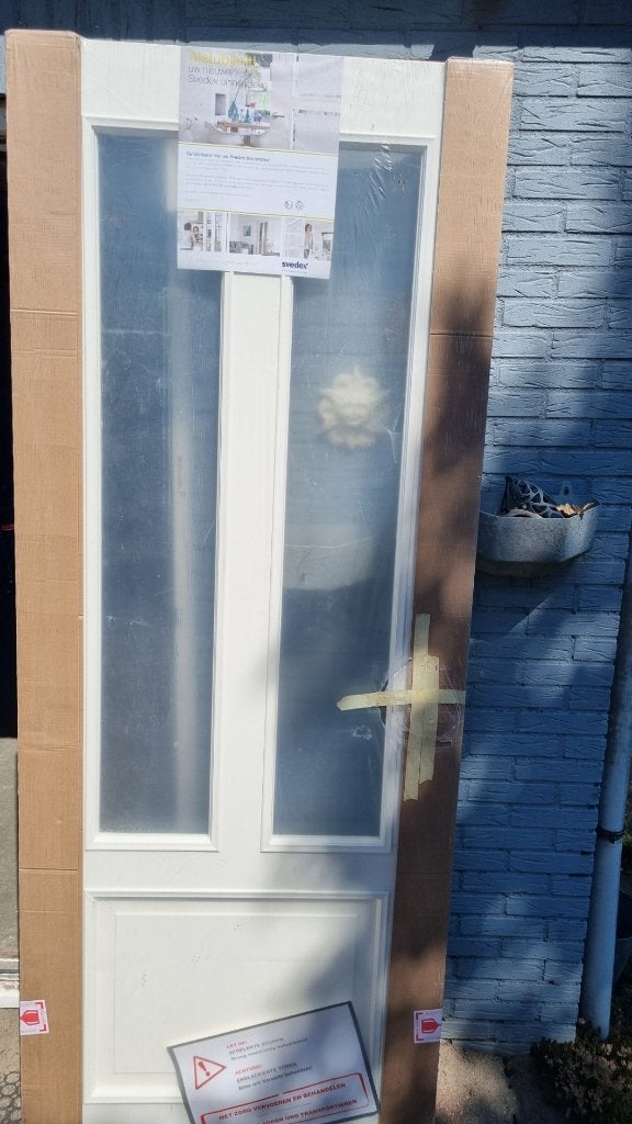 Svedex CA06 opdekdeur paneel met glas, Doe-het-zelf en Verbouw, Deuren en Horren, Ophalen, 215 cm of meer, Binnendeur, Nieuw