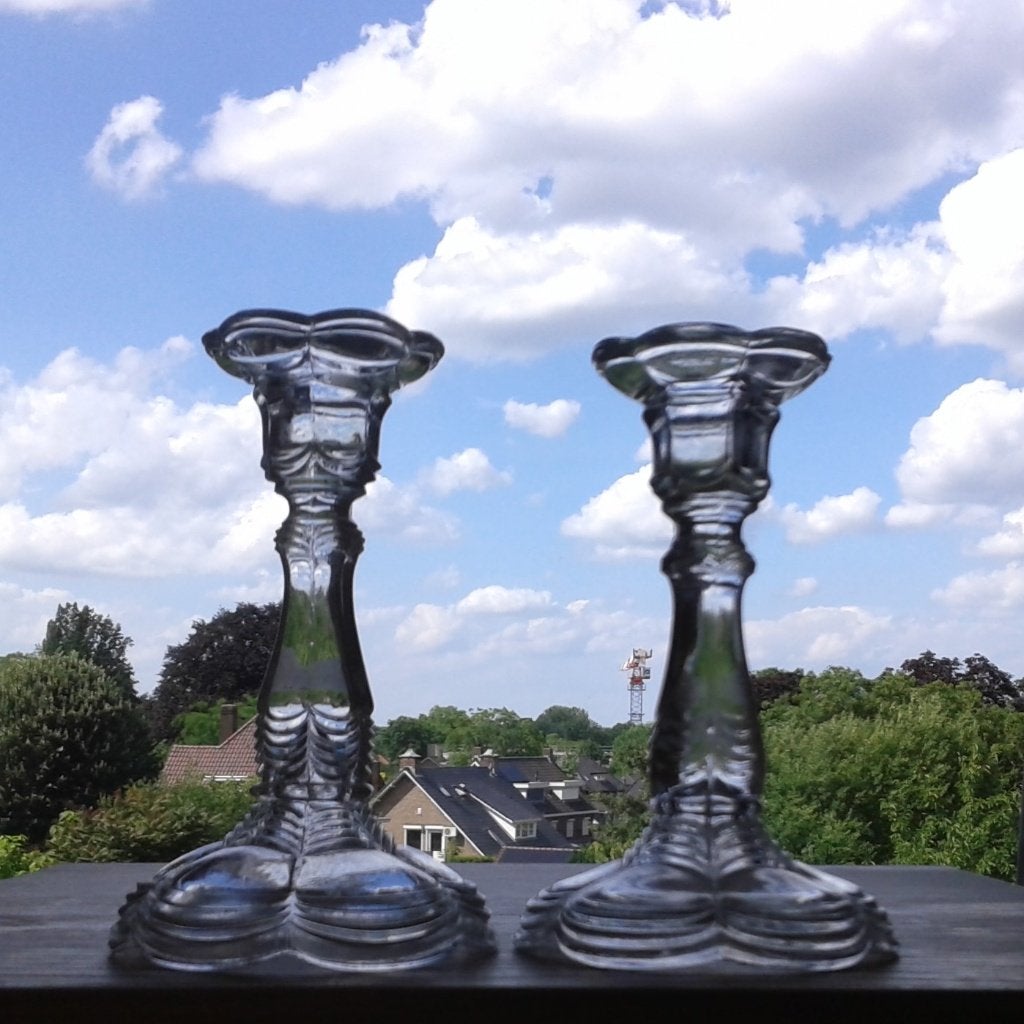 Stel Kandelaars Brockwitz 1915 Art Nouveau, Ophalen of Verzenden, Koper of Brons