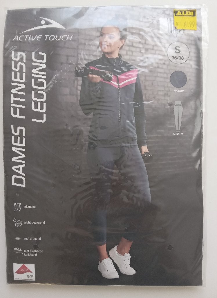 Active Touch blauwe fitness legging, maat S, nieuw, Kleding | Dames, Oosterveldweg 15, 7274 DZ, Nieuw, Fitness of Aerobics, Maat 36 (S)