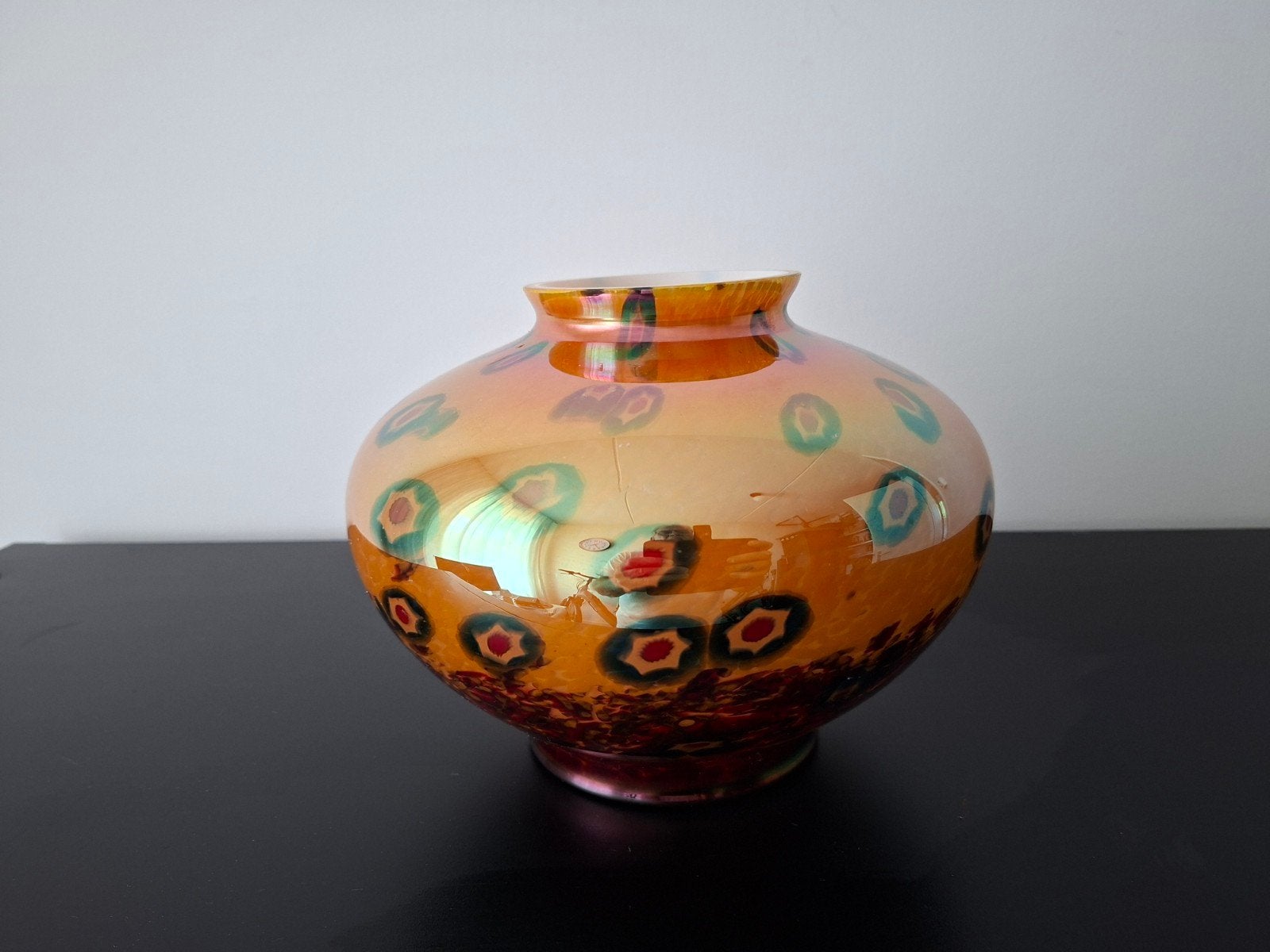 Art Deco Iriserende Millefiori Vaas - Wilhelm Kralik & Sohn, Antiek en Kunst, Ophalen of Verzenden