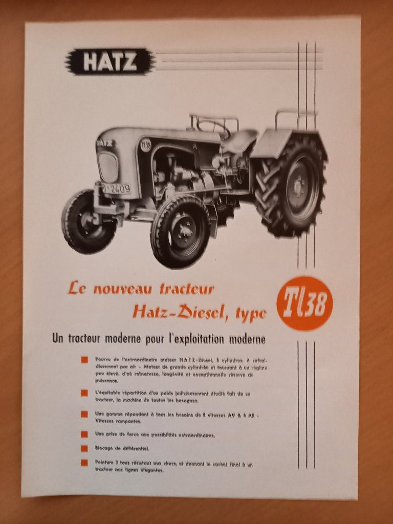 Folder Hatz TL38, Ophalen of Verzenden, Gelezen, Tractor en Landbouw