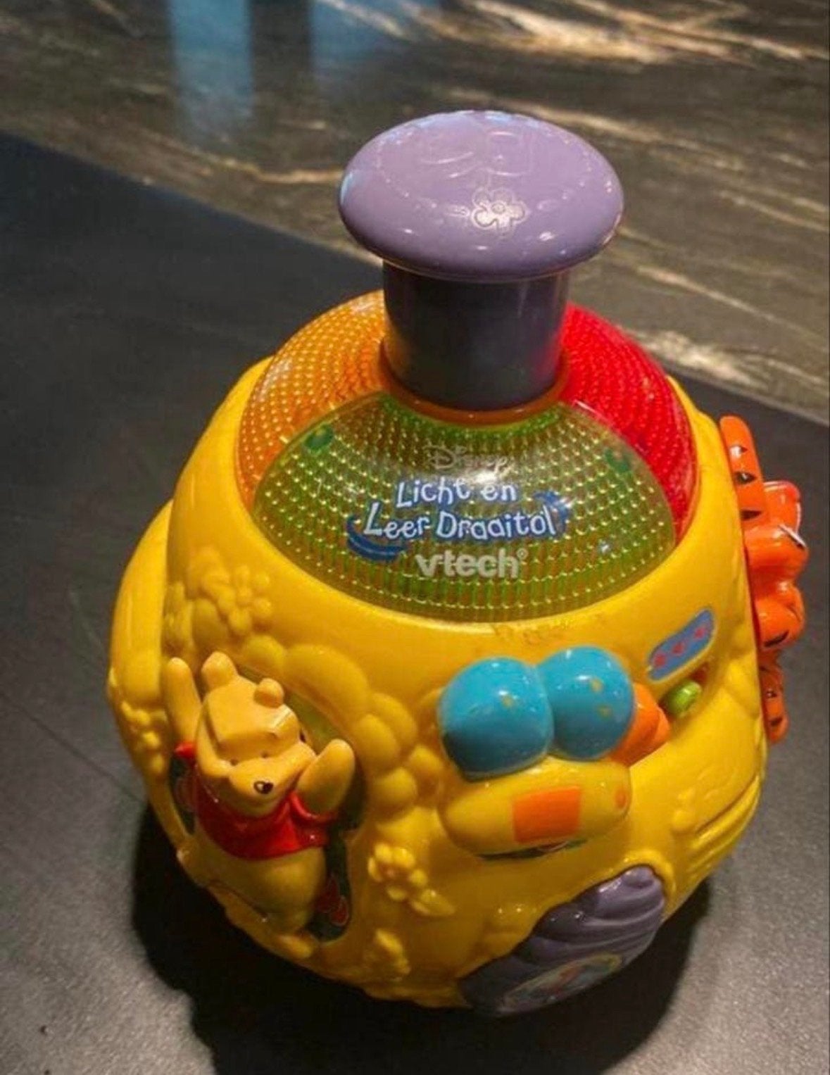 VTech Winnie de Poeh Licht en Leer Draaitol te koop, Kinderen en Baby's, Speelgoed | Vtech, Ophalen of Verzenden, Gebruikt, 6 maanden tot 2 jaar