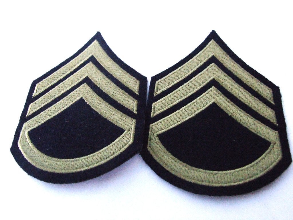 Embleem,Patch,Set,Rang,US,Army,WWII,Staff,Sergeant, Verzenden, Landmacht, Amerika, Embleem of Badge