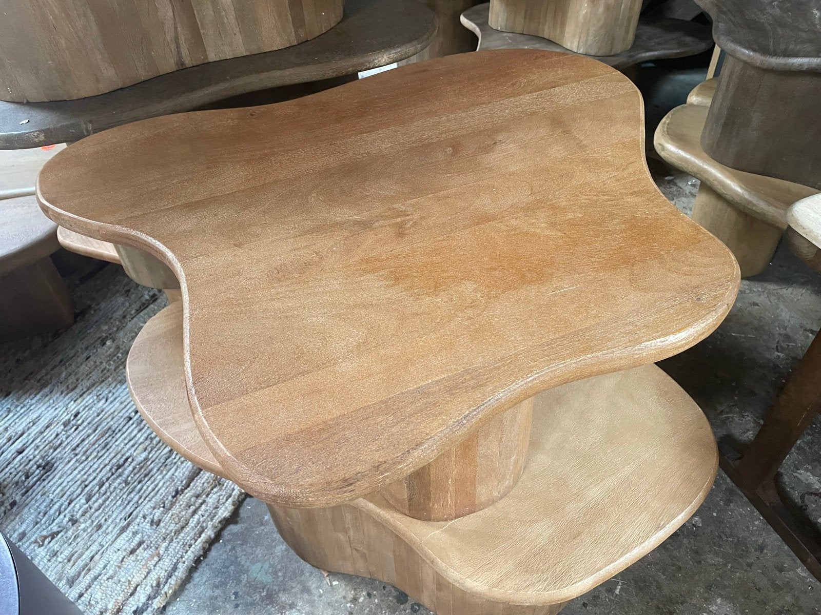 Salontafel bijzettafel massief mangohout organische vorm, Ophalen, Minder dan 45 cm, Minder dan 55 cm, Nieuw