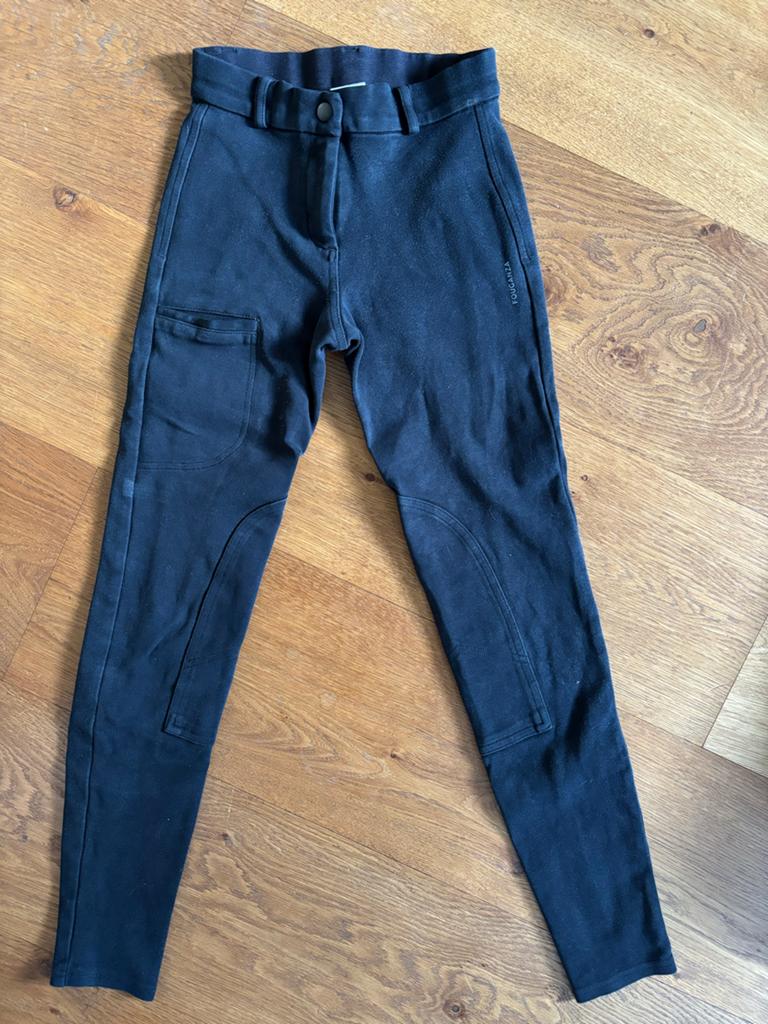Zwarte paardrijbroek maat 152/158 Fouganza (smal model), Dieren en Toebehoren, Paardrijkleding, Ophalen, Gebruikt, Kinderen, Onderkleding