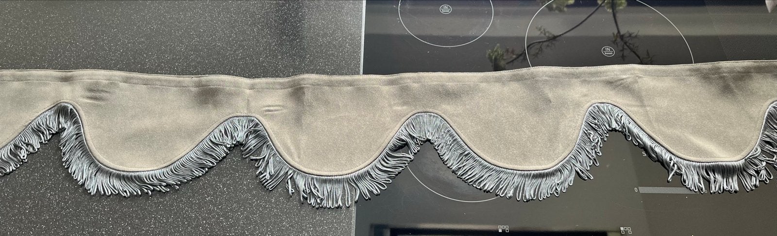 Raamband kleur licht grijs met grijze franjes, Auto-onderdelen, Ophalen of Verzenden, Gebruikt, Overige merken, Interieur en Bekleding