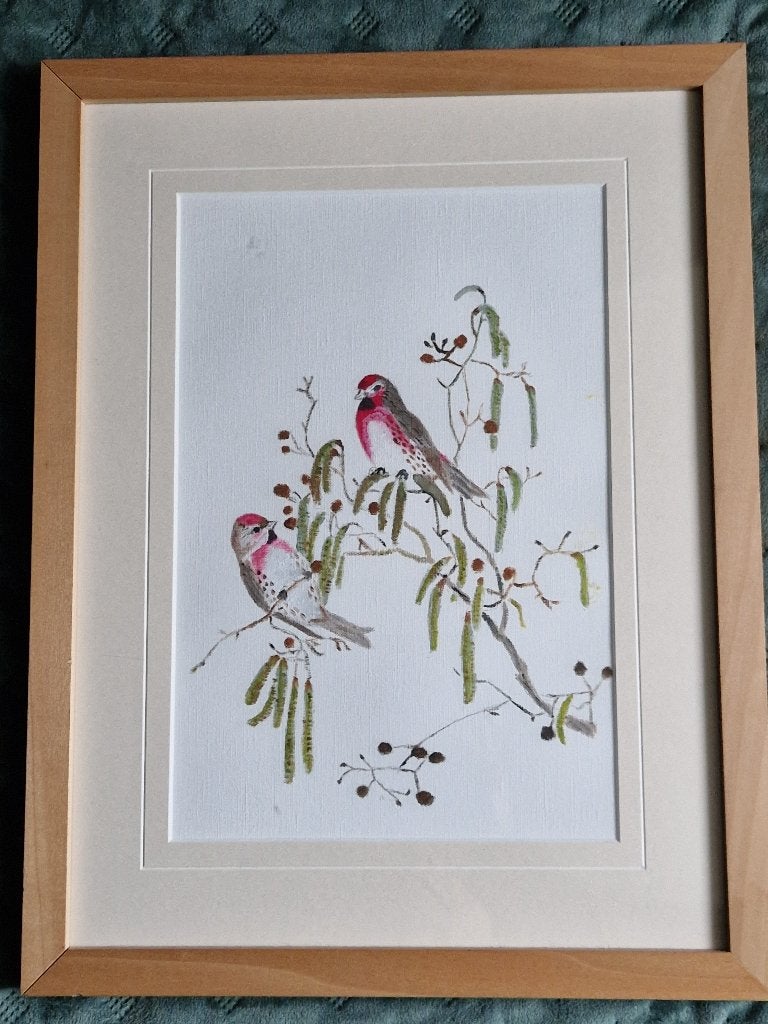 Kleine Barmsijsjes. Olieverf op papier linnen., Minder dan 50 cm, Ophalen of Verzenden, Zo goed als nieuw, Schilderij