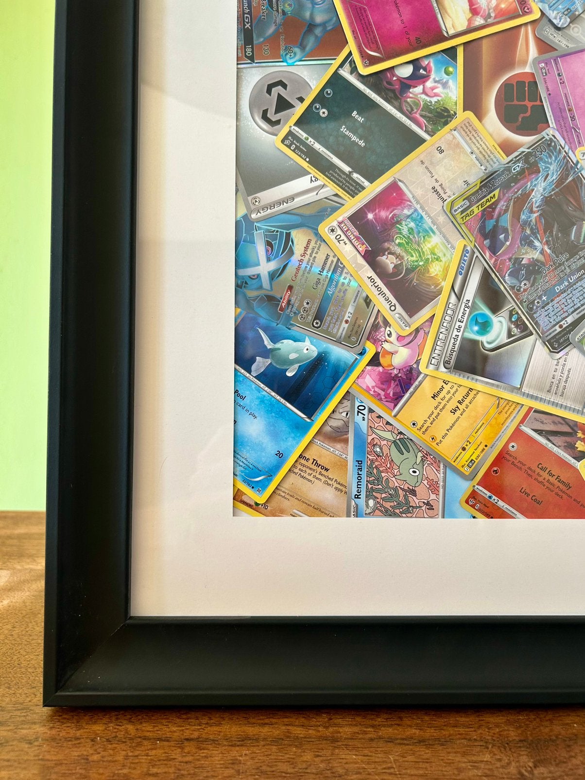 Uniek Pokemonkaarten Kunstwerk - Vuur Valentijn (50x40cm), Ophalen of Verzenden, Zo goed als nieuw, Overige typen