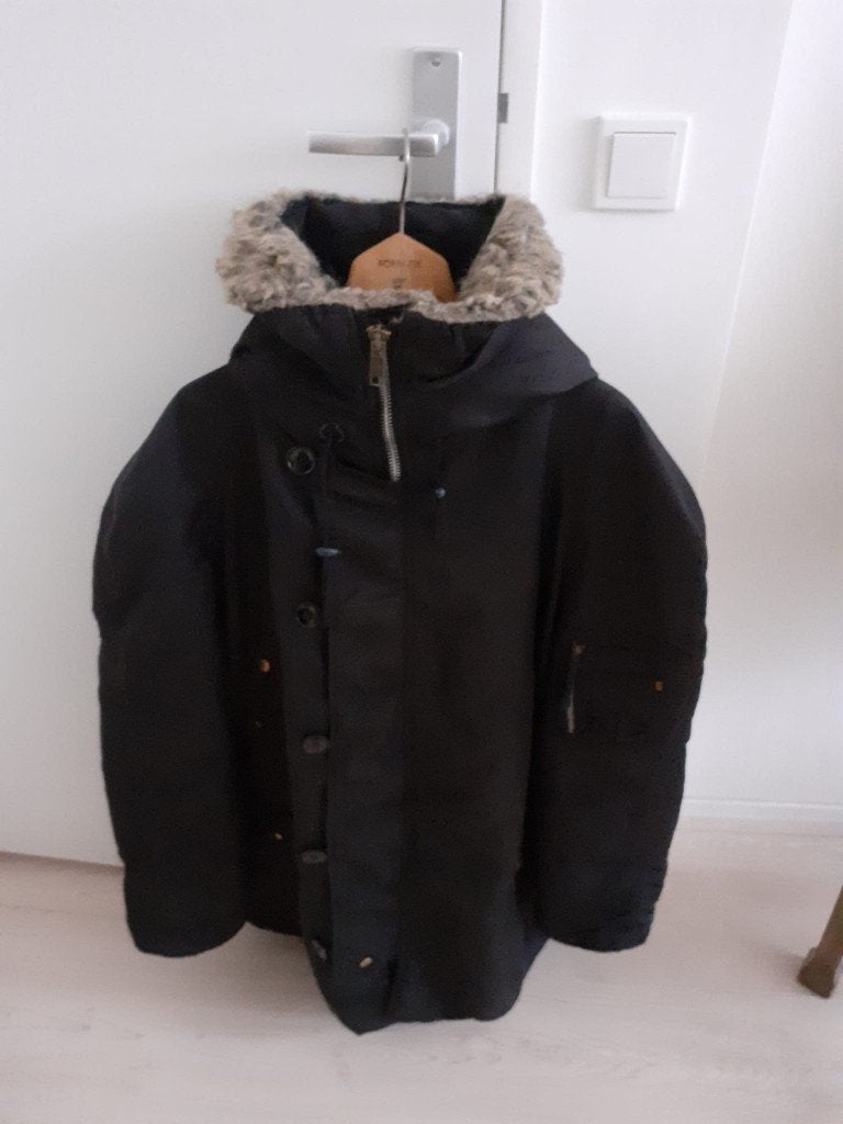 Parka Alpha Industries, maat XL, zwart, 'bont' kraag, Alpha Industries, Zwart, Maat 56/58 (XL), Ophalen of Verzenden