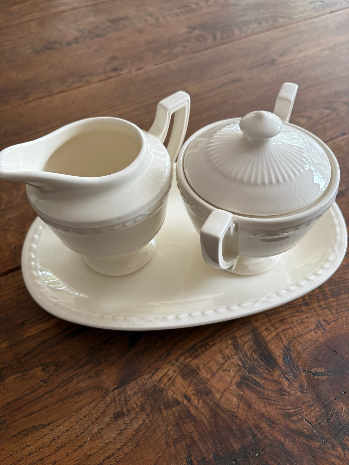 Recamier roomstel - Suikerpot, melkkan en schaal, Huis en Inrichting, Keuken | Servies, Keramiek, Overige typen, Ophalen of Verzenden