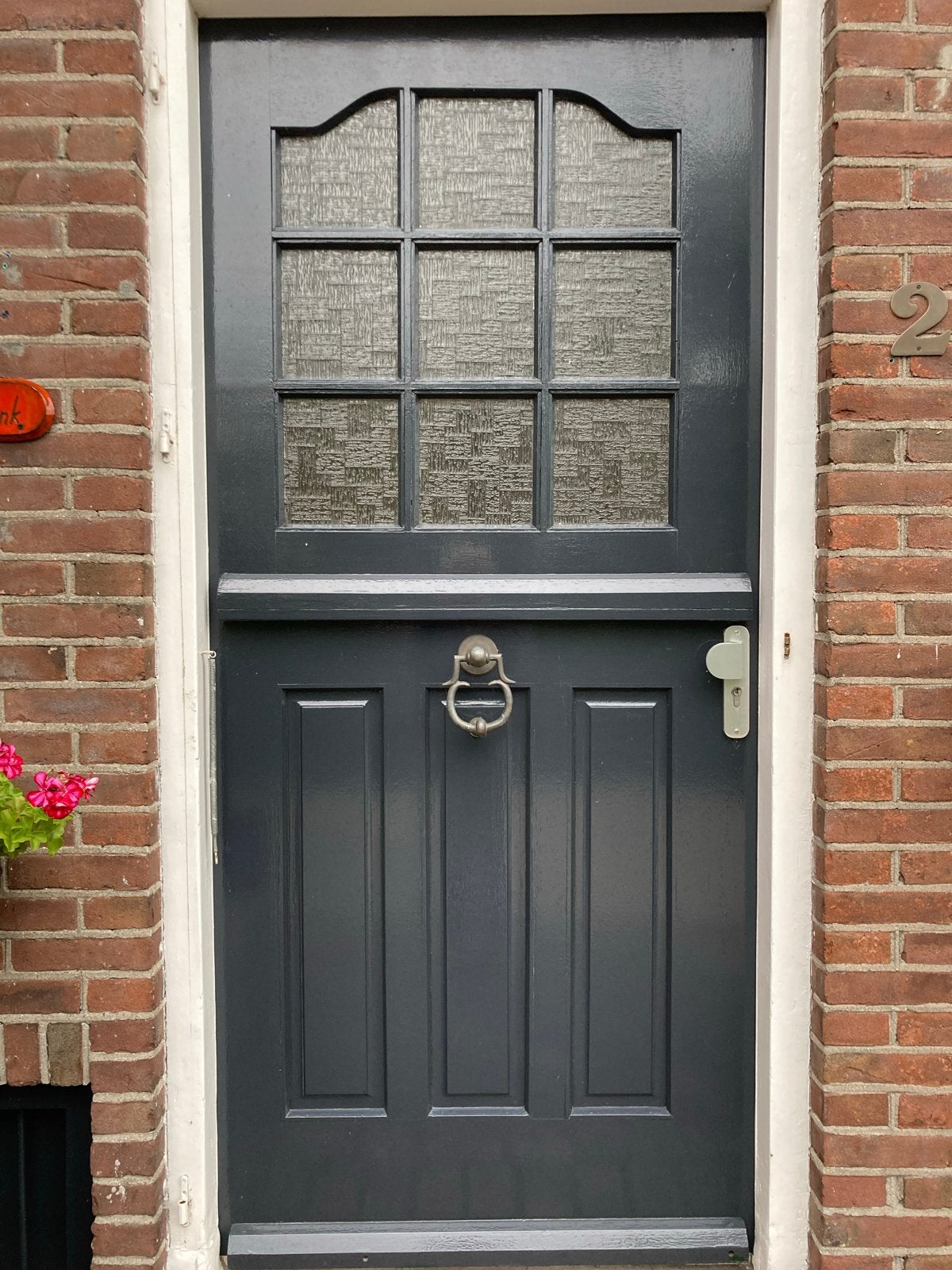 Hardhouten voordeur 95x210 cm met beslag en scharnieren, Ophalen, Gebruikt, 80 tot 100 cm, Buitendeur