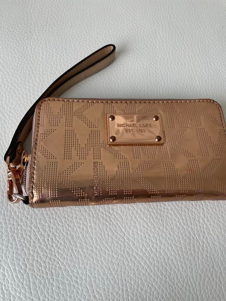 Michael Kors Portemonnee & Wristlet – Roségoud, Ophalen, Zo goed als nieuw