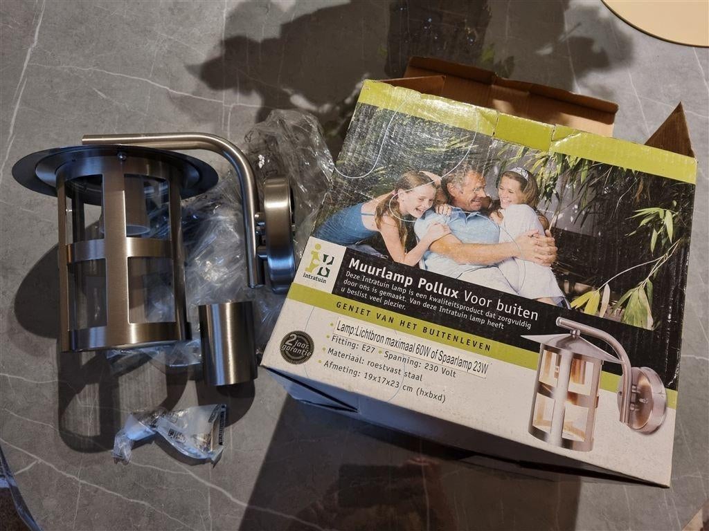Intratuin muurlamp Pollux voor buiten, Staal, Minder dan 50 watt, Wandlamp, Nieuw