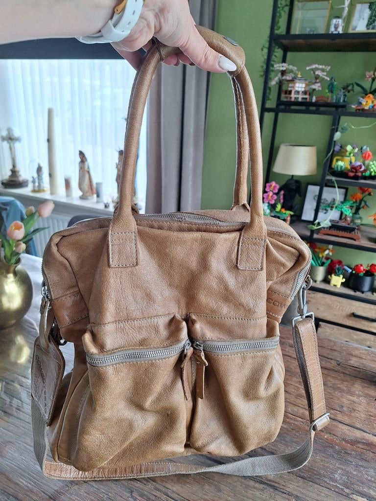 Mooie, bruin leren cowboysbag, 40 tot 60 cm, Gebruikt, 20 tot 30 cm, Bruin