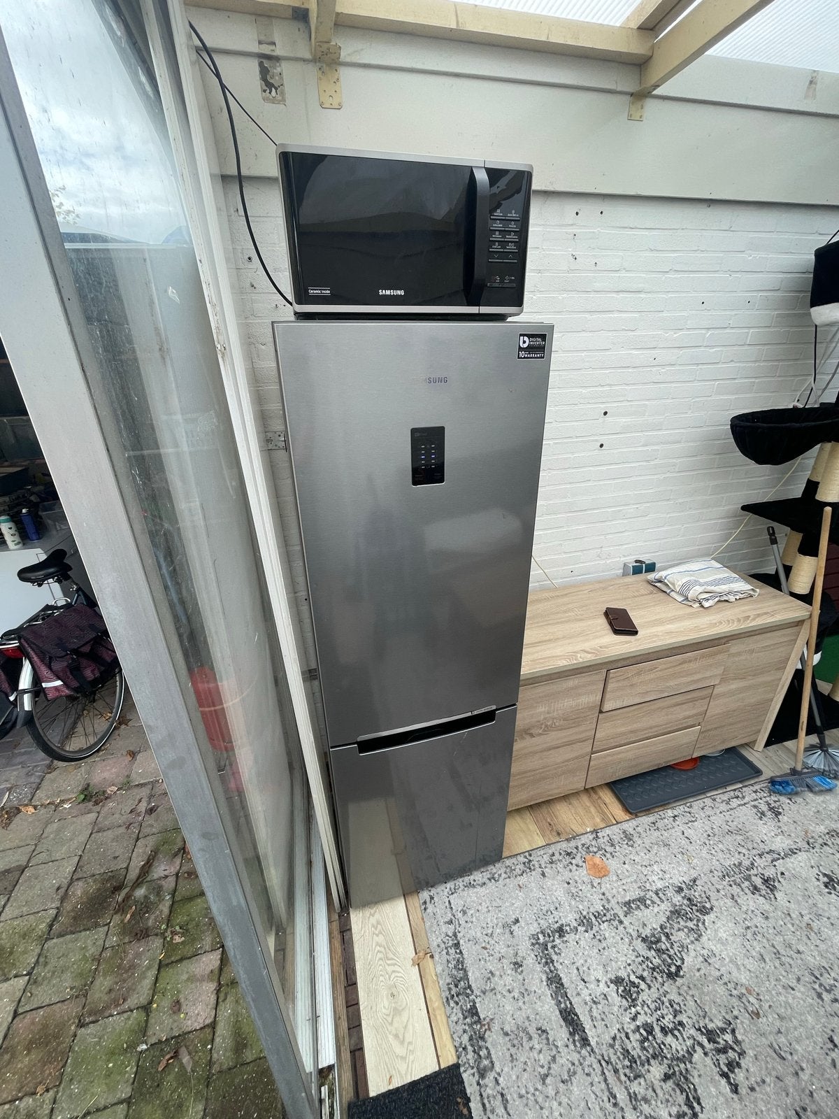 Samsung Koelkast met vriesvak - 185 cm hoog, No Frost, Ophalen, Gebruikt, 200 liter of meer, Met aparte vriezer