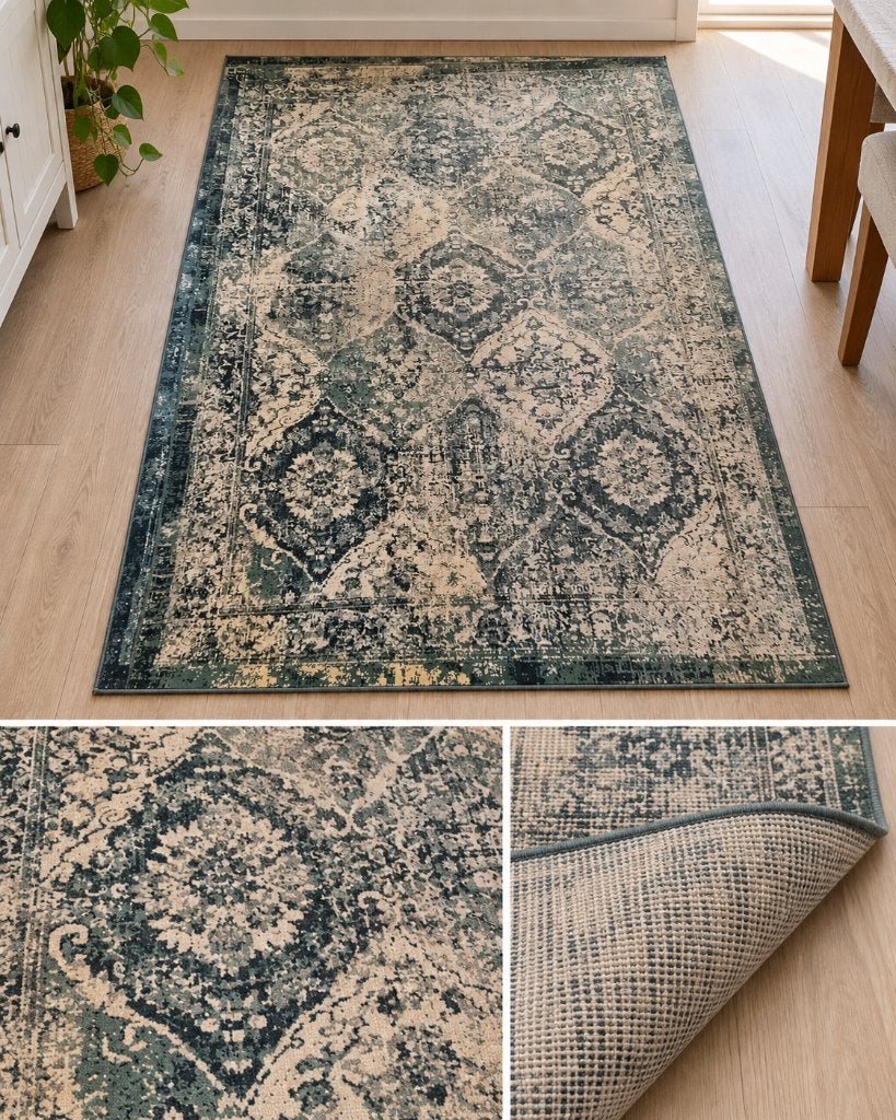 2 x IKEA VONSBÄK vloerkleed groen 133x195, Ophalen of Verzenden, Gebruikt, Groen, Vintage