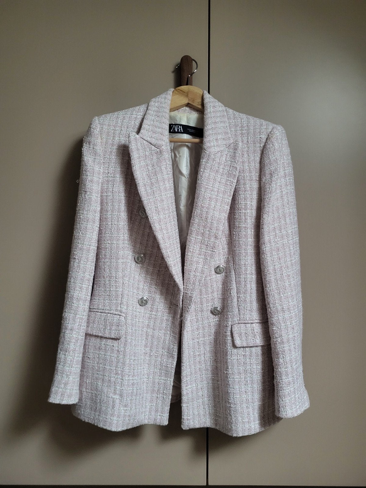 Zara tweed blazer roze - Maat M, Kleding | Dames, Maat 38/40 (M), Zara, Ophalen of Verzenden, Zo goed als nieuw