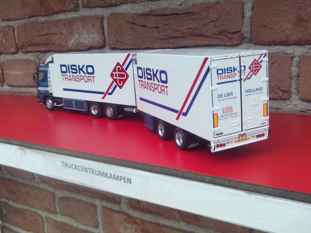 Tekno  Scania  143  Motorwagen  met  Wipkar  van  Disko., Ophalen of Verzenden, Nieuw, Bus of Vrachtwagen, Tekno