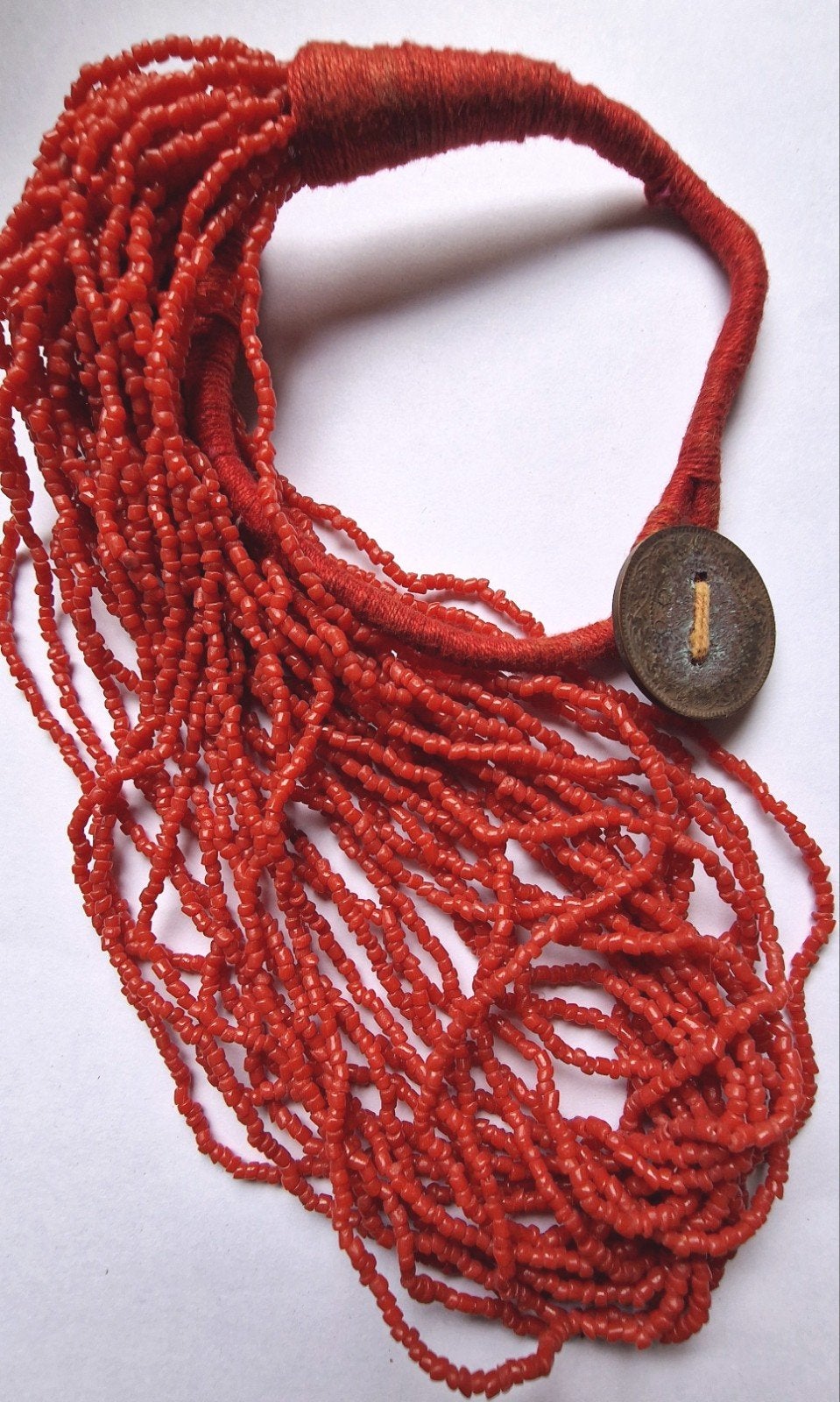 vintage koraalrood ketting, Ophalen of Verzenden
