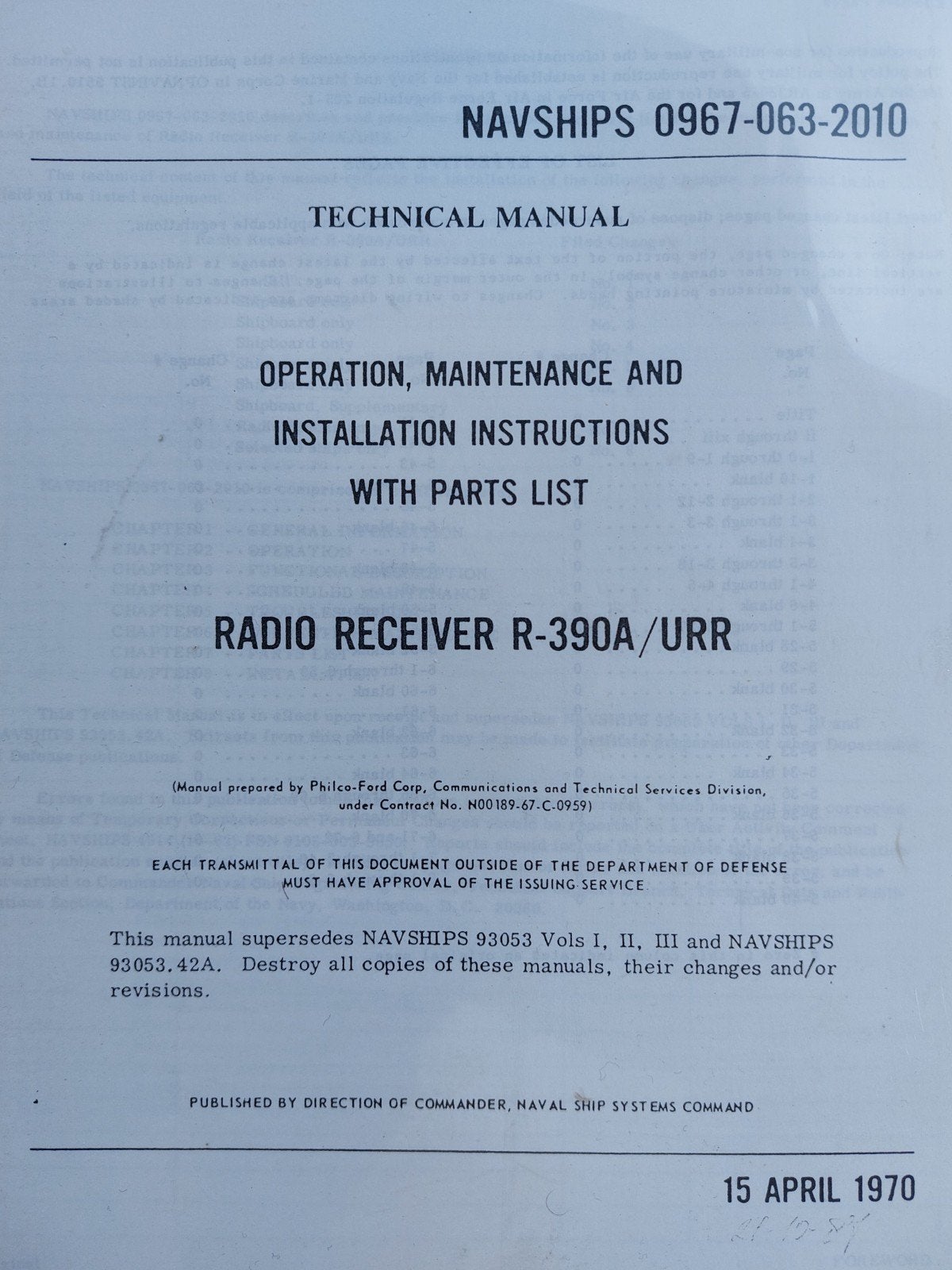 2 manuals/schema,s collins r390/390A, Telecommunicatie, Zenders en Ontvangers, Ophalen of Verzenden