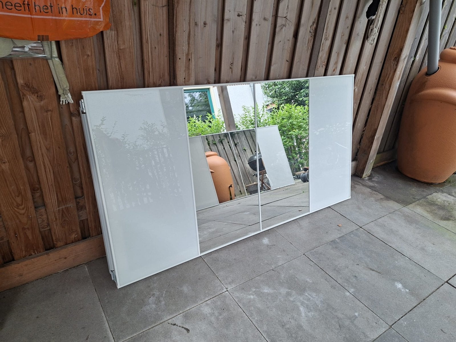Ikea PAX schuifdeuren 2m x 2m met spiegel, Ophalen, 200 cm of meer, Met deur(en), Glas