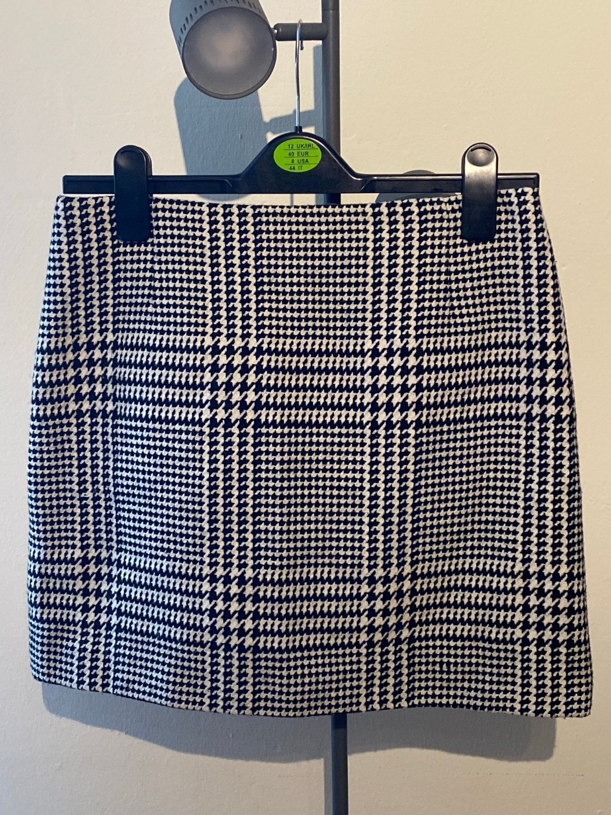 H&M geruite mini-rok met pied-de-poule patroon, Maat 38/40 (M), Zwart, Ophalen of Verzenden, Zo goed als nieuw