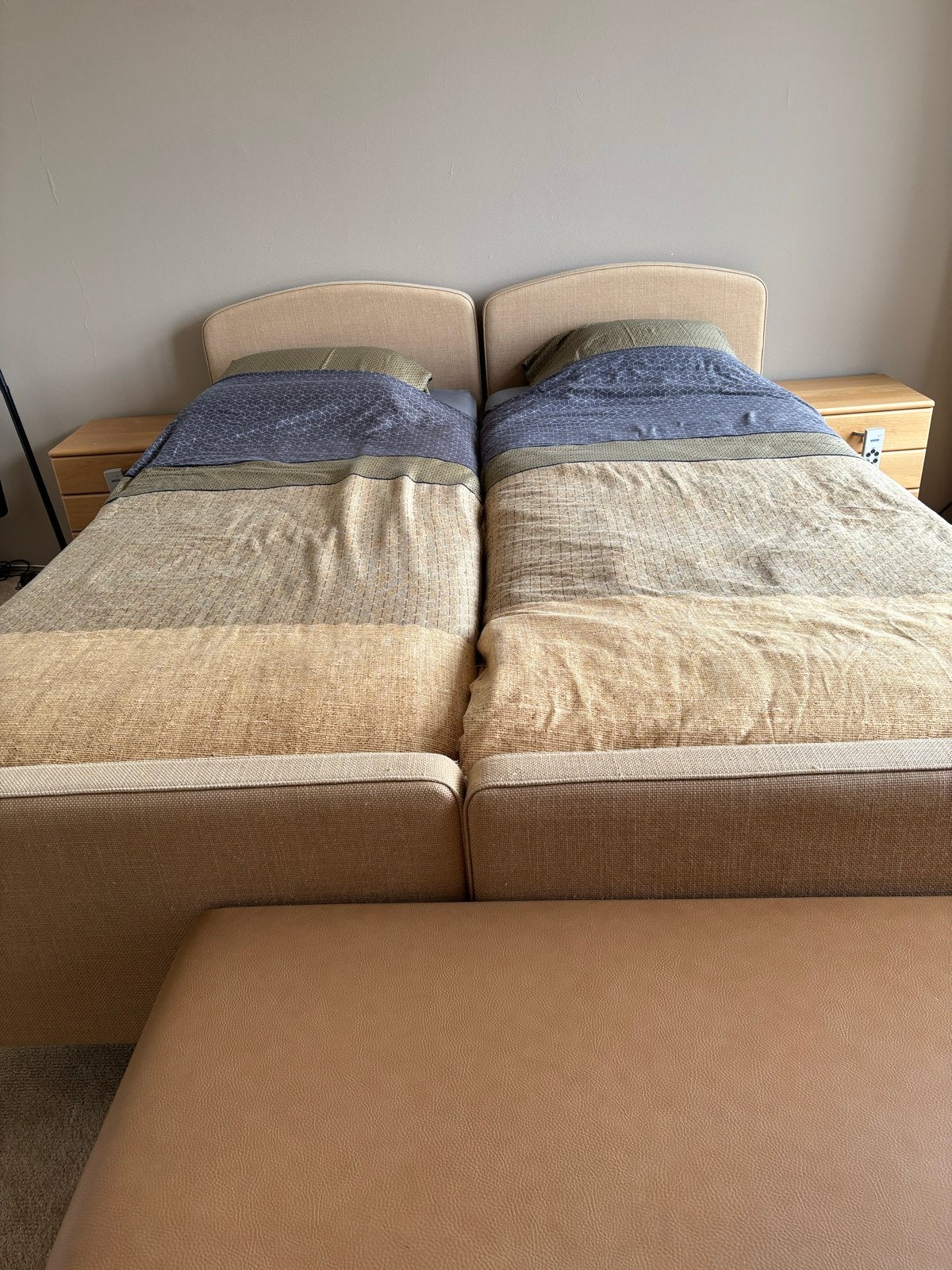 Pullman Boxspring 2x 90x220 elektrisch verstelbaar + extra's, Beige, Tweepersoons, Ophalen of Verzenden, Overige maten