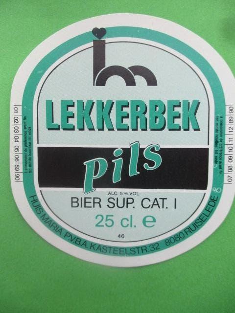 bieretiket Belgie 19-5 (7U) riva, Ophalen of Verzenden, Gebruikt, Overige typen, Overige merken